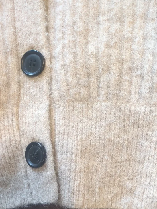 & Other Stories Cropped Alpaca Blend Ribbed Cardigan, Size XS - Picture 4 of 6